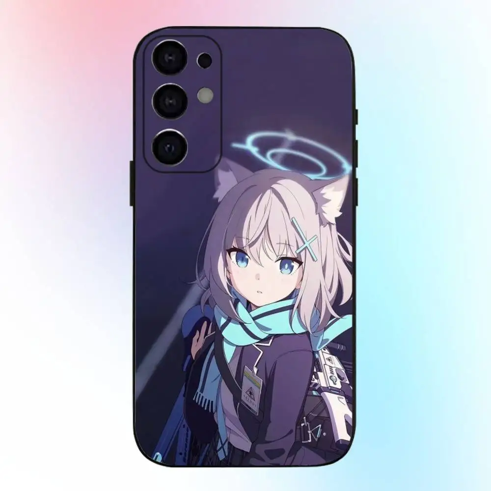 Funda de teléfono azul S-Shiroko A-Archive para Samsung S25,S24,S21,S22,S23,S30,Ultra,S20,Plus,Fe,Lite,Note,10,9,5G cubierta negra