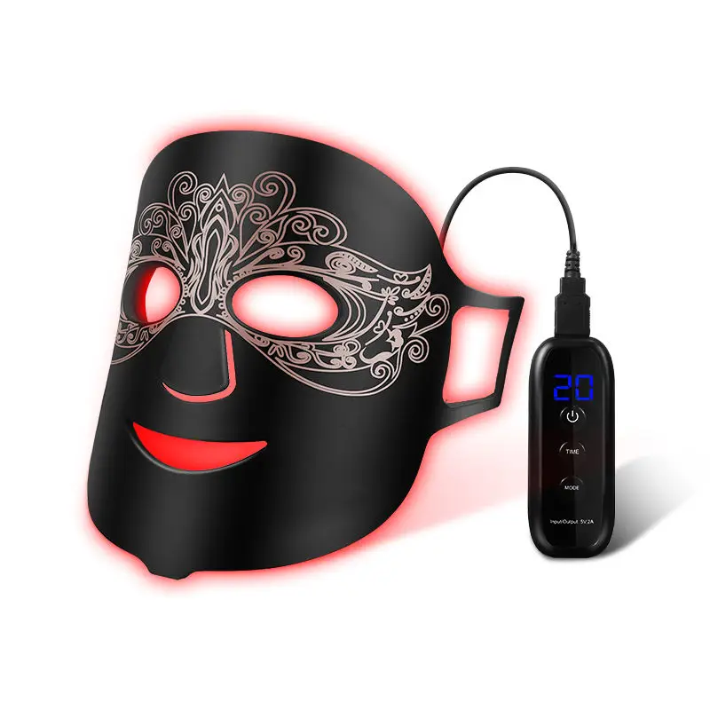 Maschera facciale in silicone flessibile a quattro lunghezze d'onda da 60 LED 660nm 850nm 415nm 590nm