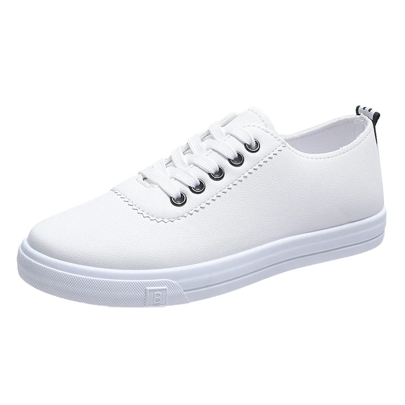 Zapatos Deportivos Casuales para Mujer, Primavera-Verano 2026, Diseño con Cordones, Antideslizantes, Versátiles, con Suela Suave, Cómodos para Correr, Color Blanco