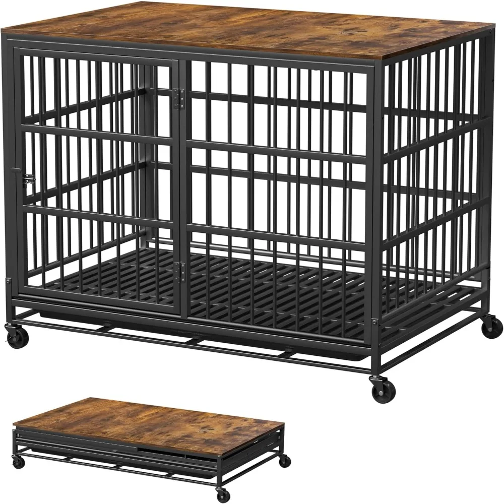 

Dog Crate Furniture Indoor Large Dog Crates for Large Dogs Heavy Duty Crate for Medium Dogs Wooden Foldable