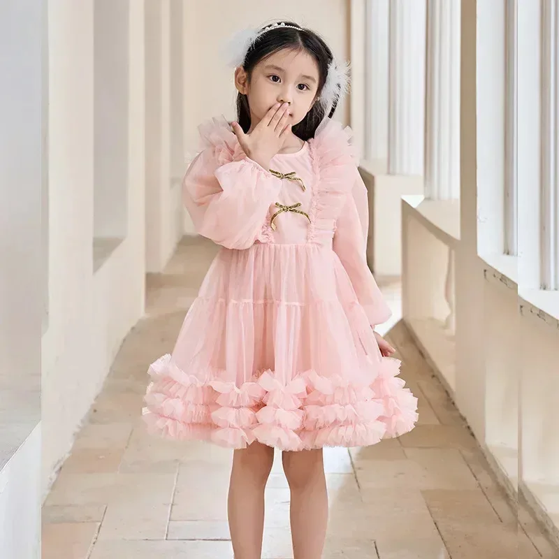 

COSda@Toddler Girls' Clothes Lolita Autumn Dress New Princess Skirt Fluffy Skirt Christmas Party Baby Children's SkirtCOSda@