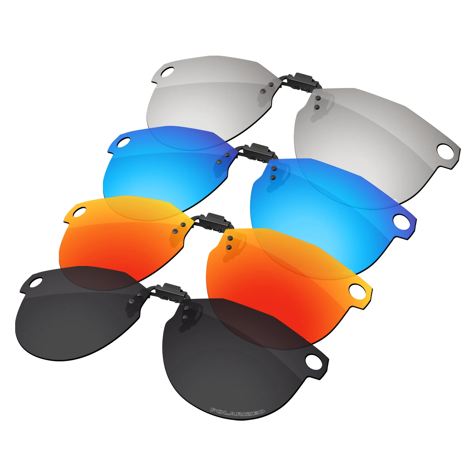 

ELuxonsight Flip Up Polarized Clip-on Sunglasses Anti Glare Clip onto Glasses for Oakley Meta HSTN OW8002 51mm Sunglasses