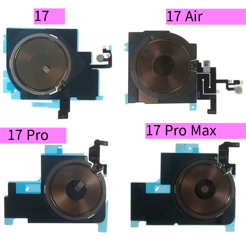 1PC Wireless Charging Coil For iPhone 17 Pro Max Plus 17 Air Wireless Chip With Magnet Power Flash Flex Charger Panel Parts