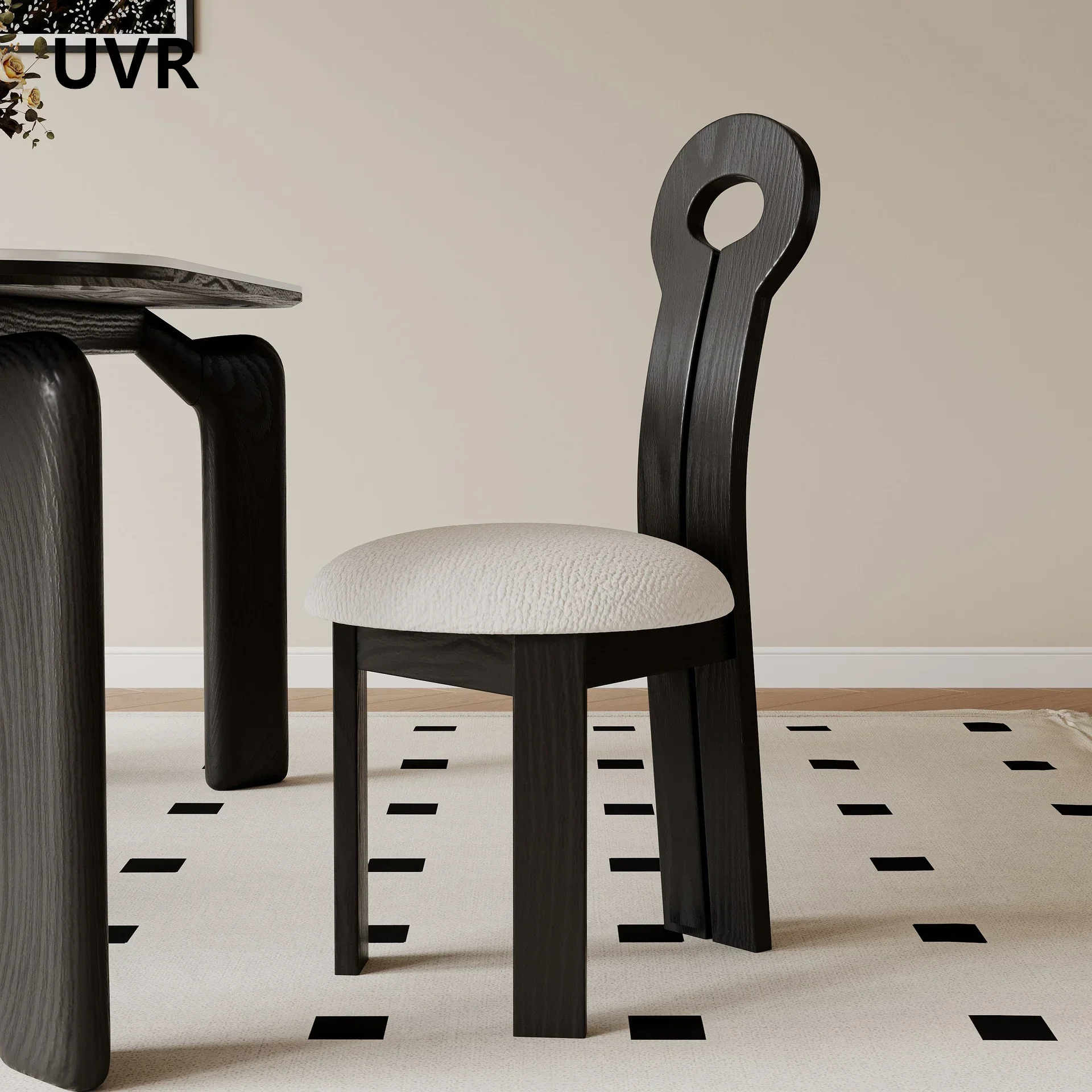 UVR Restaurant Chairs Retro Household Kitchen Chairs Make-up Reclining Chairs High Resilience Sponge Cushion Dining Chairs