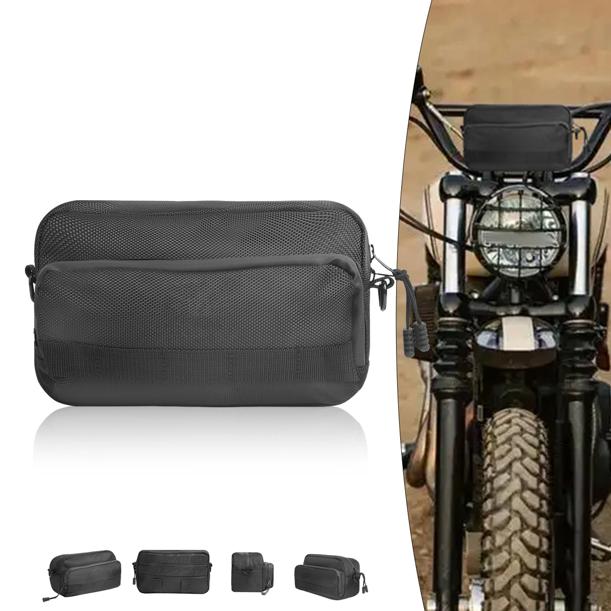 Motorcycle Handlebar Bag Sissy Bar Bag Universal Front Fork Tool Storage Bag Accessories for Sportsters Cruiser Softail Dyna ATV