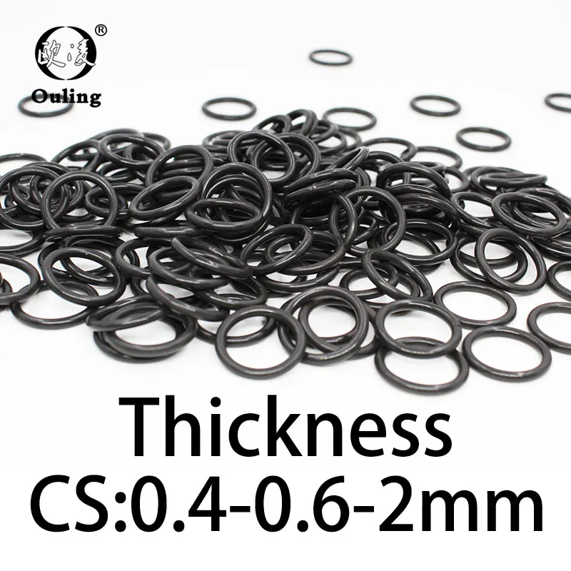 O-ring thickness 0.4/0.6/2mm CS NBR Nitrile sealing temperature resistant gasket rubber ring complete in specifications