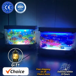 Tropical Fish Tank Lamps Artificial Aquarium Decor Virtual Ocean in Motion Night Light For Children Halloween Christmas Gift Toy