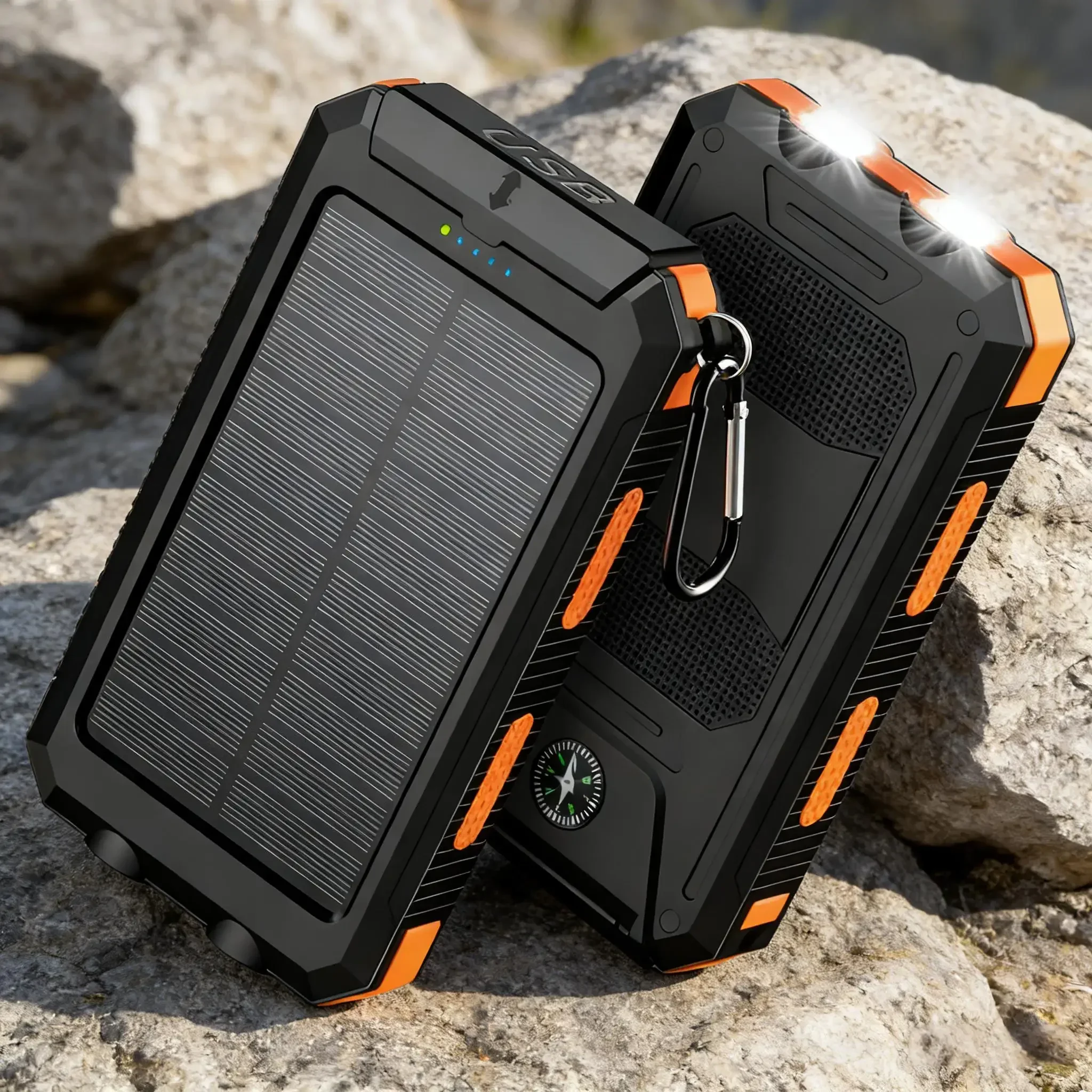 

10000 мАч Быстрая зарядка Dual USB Solar Power Bank IP65 Водонепроницаемая противоударная портативная внешняя батарея