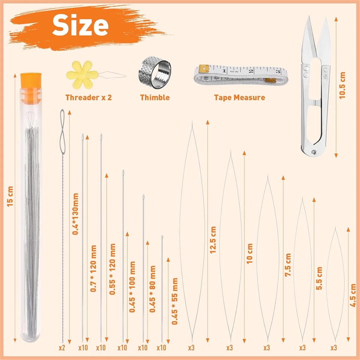 مجموعة إبر الديكور A79G 74 قطعة لصنع المجوهرات، بما في ذلك أحجام وأنواع مختلفة من إبر الديكور #3