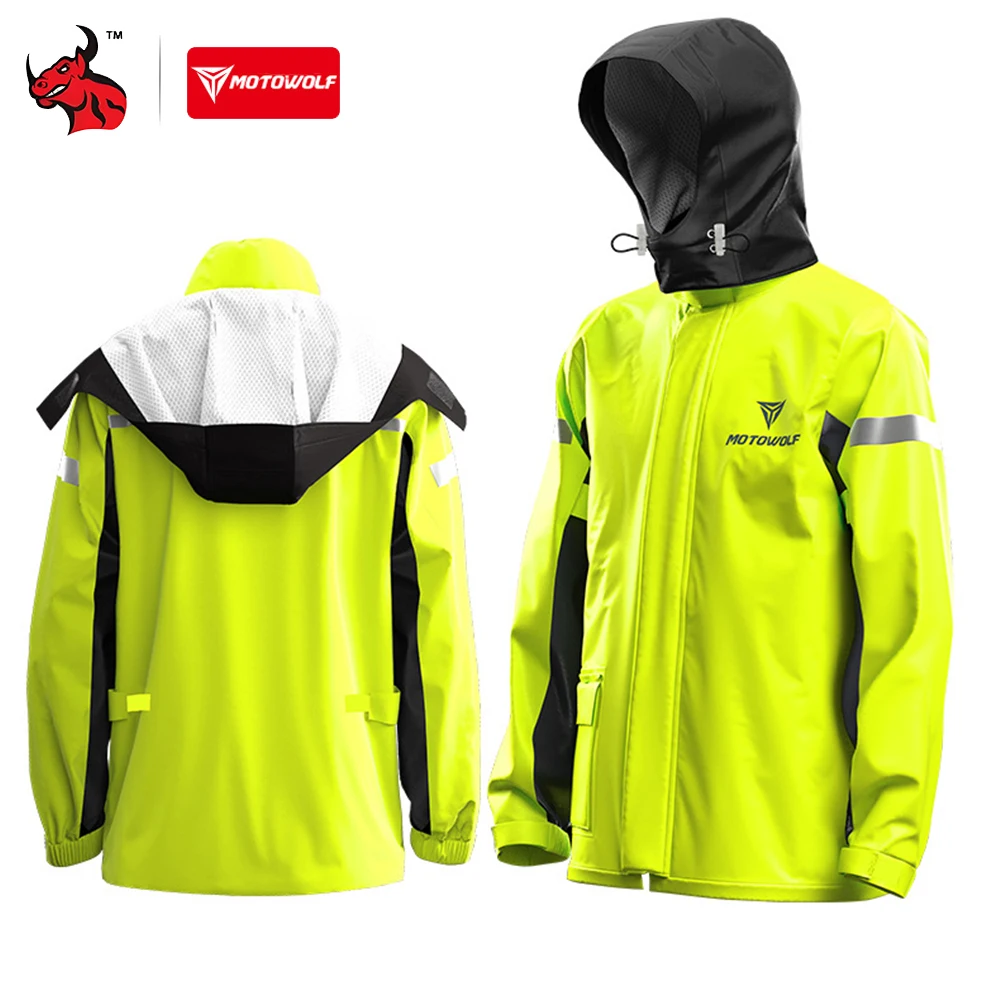 

Водонепроницаемый мотоциклетный дождевик-костюм для бездорожья, раздельный, с высокой видимостью и светоотражающими полосами