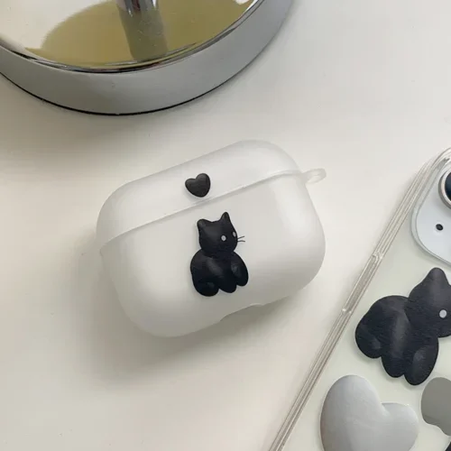 Cute Heart Cat Case for Airpod Pro2 Airpods 2 3 4 Pro Wireless Headphone Cover for Air Pods 3rd Gen Box Cartoon