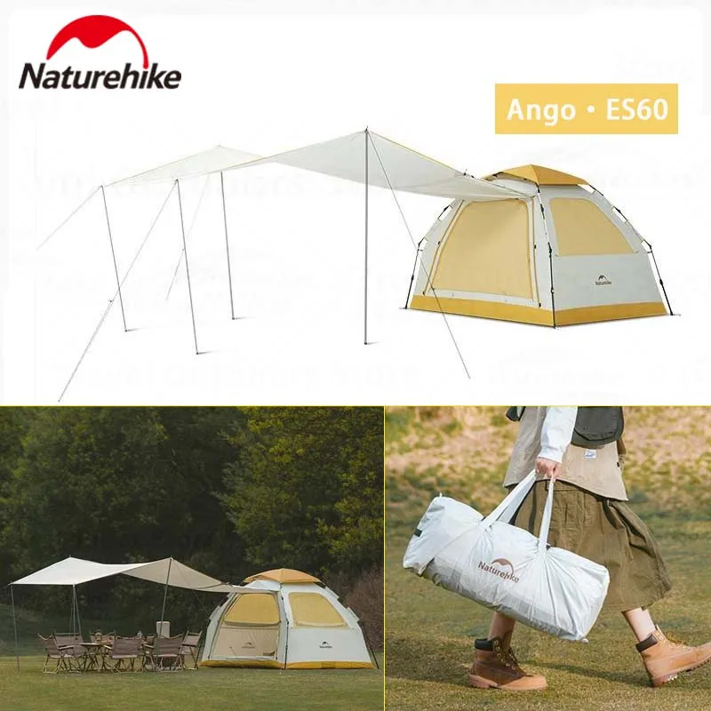 

Naturehike Ango ES60 One-Click Tent 2-3 Persons Quick Opening Camping Outdoor Travel Picnic Beach 150D Waterproof PU2000mm+ Tent