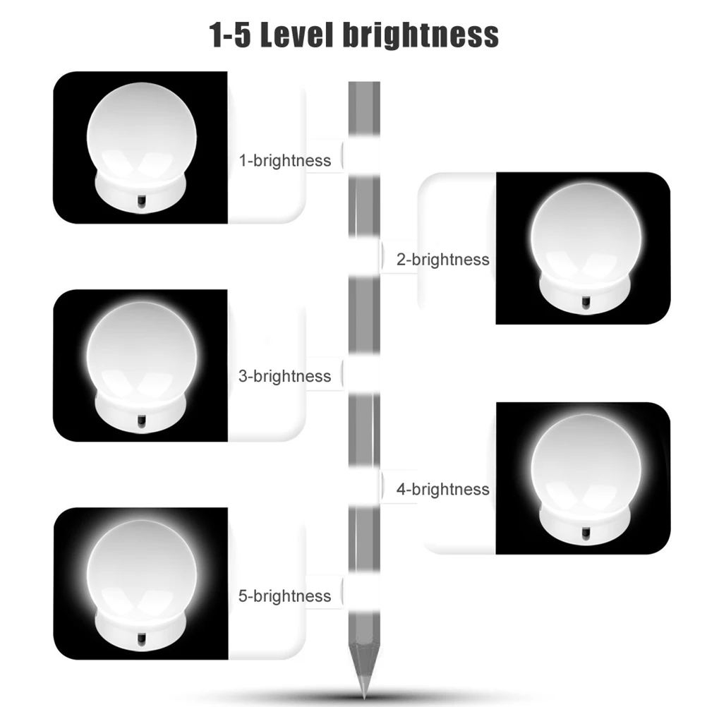 

12 LED Vanity Mirror Light Bulb Adjustable Makeup Lights Bulbs DIY Warm White