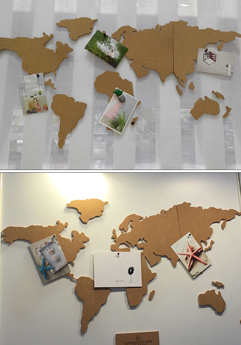 Mapa do mundo simples africano para a decoração Home, Wall Message Board, Sticker Poster, Mapa Mundi, 1Set