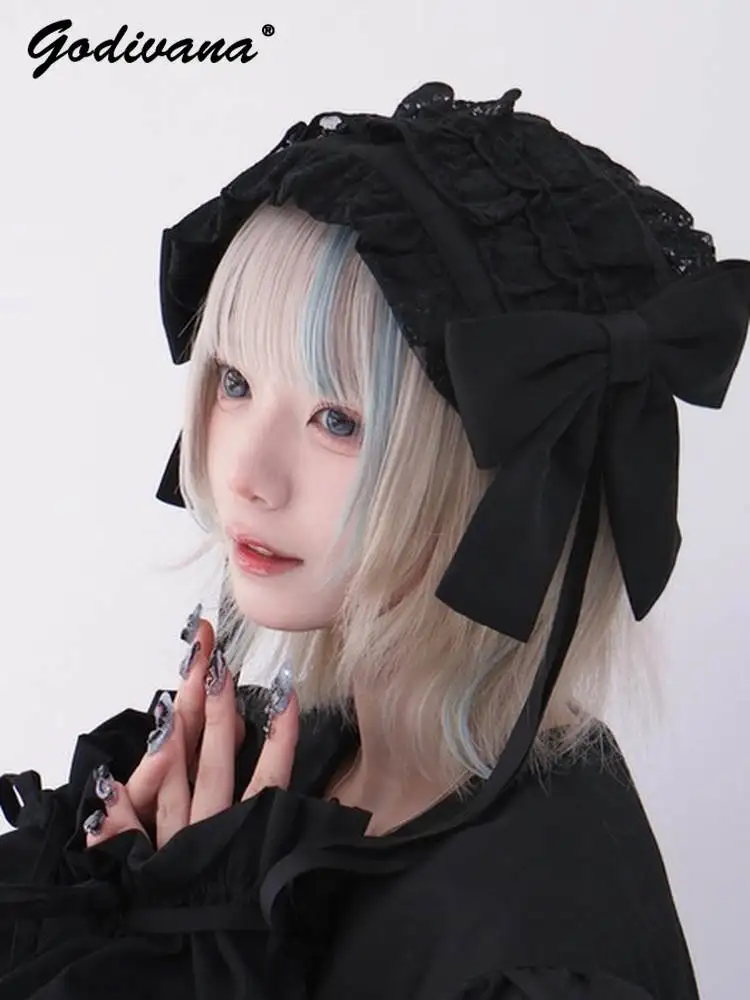 Japanese Style Sweet Lace Splicing Lolita Bowknot Headwear Harajuku Female Girls Hair Accessory Hairband