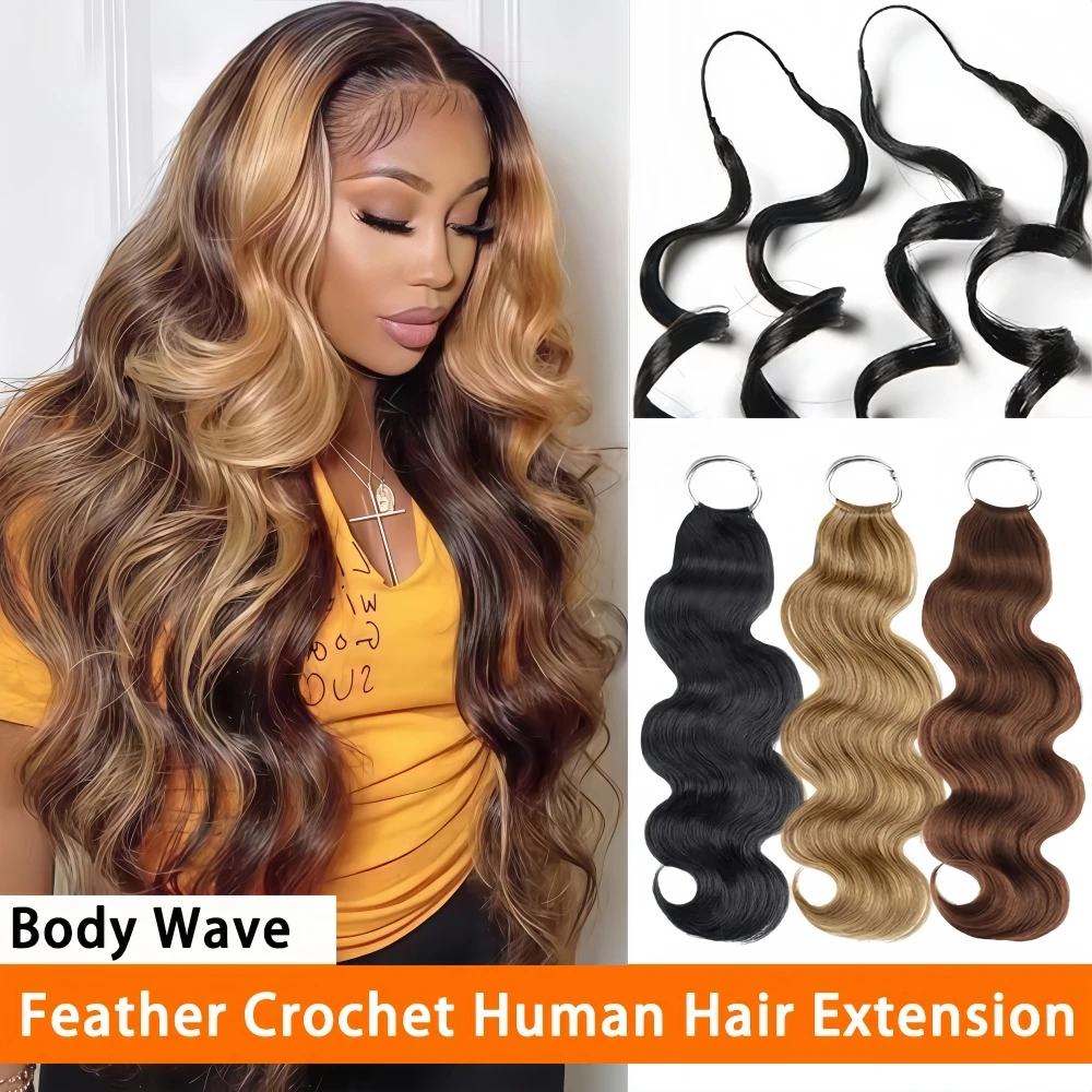 Reusable Knotless #27 Honey Blonde Highlight Crochet Bulk Human Hair for Boho Braids Body Wave Human Hair Bundles Extensions