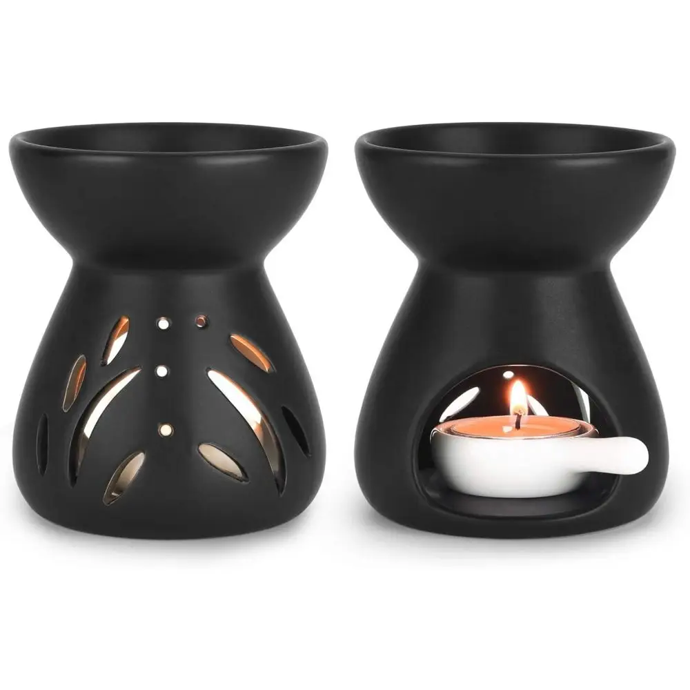 

With Tealight Spoon Ceramic Candle Burner 90ml Capacity Heat-resistant Wax Melt Warmer Ornament Handmade Candle Wax Melter