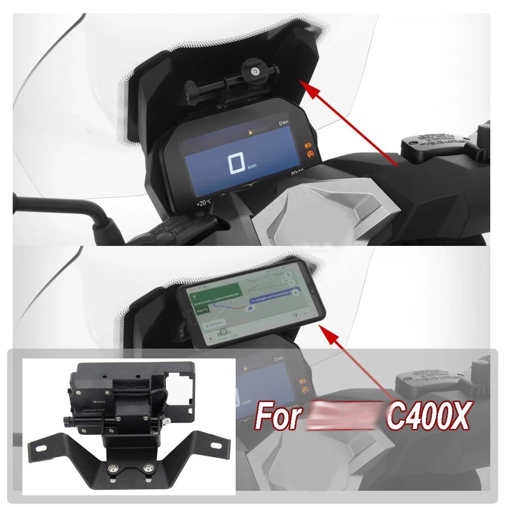 

GPS Smart Phone C400X Navigation Mount Mounting Bracket Adapter Holder Universal mobile phone stand Motorcycle For BMW C400X