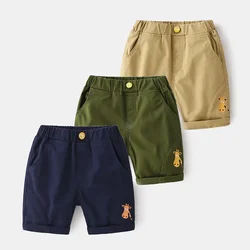 Summer new cute giraffe print boys five-point pants, urban boys gentleman style casual home shorts