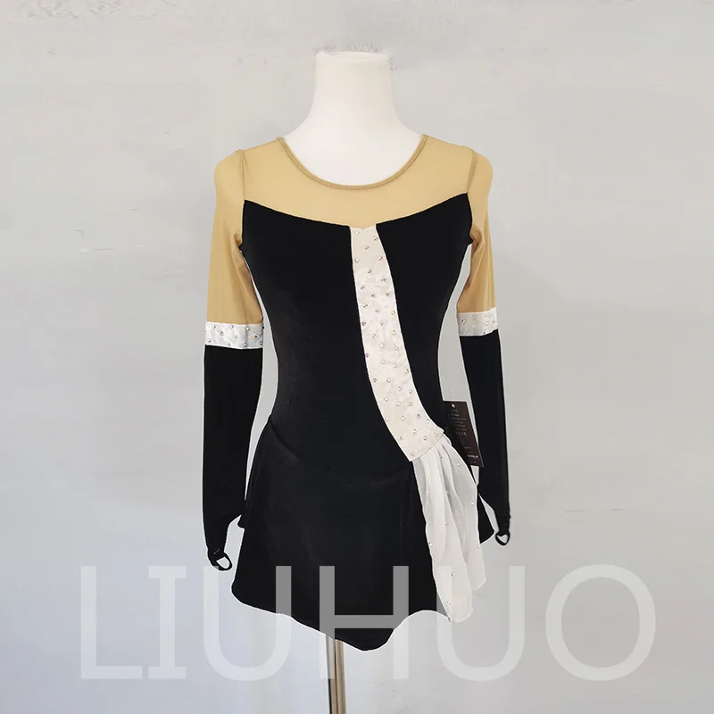 LIUHUO Ice Figure Skating Dress Girls Women Teens Stretchy Spandex Competition Wholesale