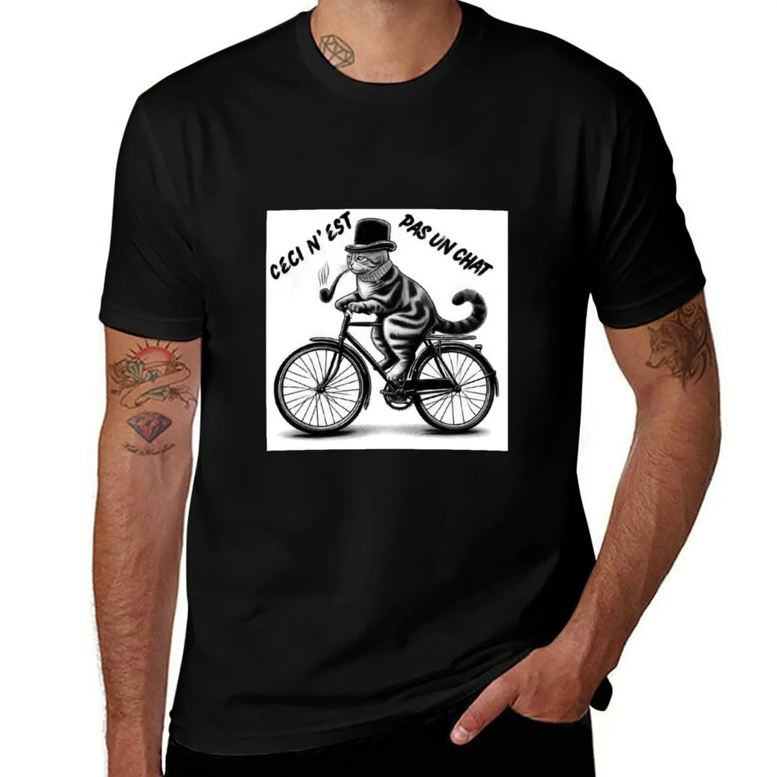 Ceci n'est pas un chat T-Shirt t shirt man cotton T-Shirt