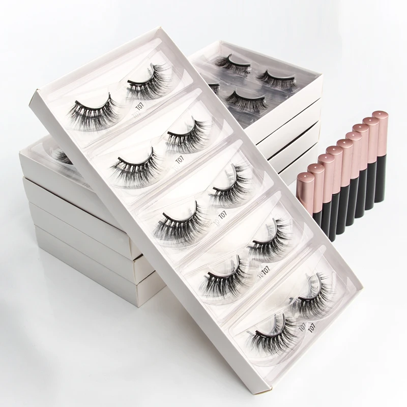 Wholesale Magnetic Eyelash 3/10/20/50/100 Pcs Magnetic False Eyelashes Kit Waterproof Liquid Eyeliner Soft 3D Mink Lashes Makeup