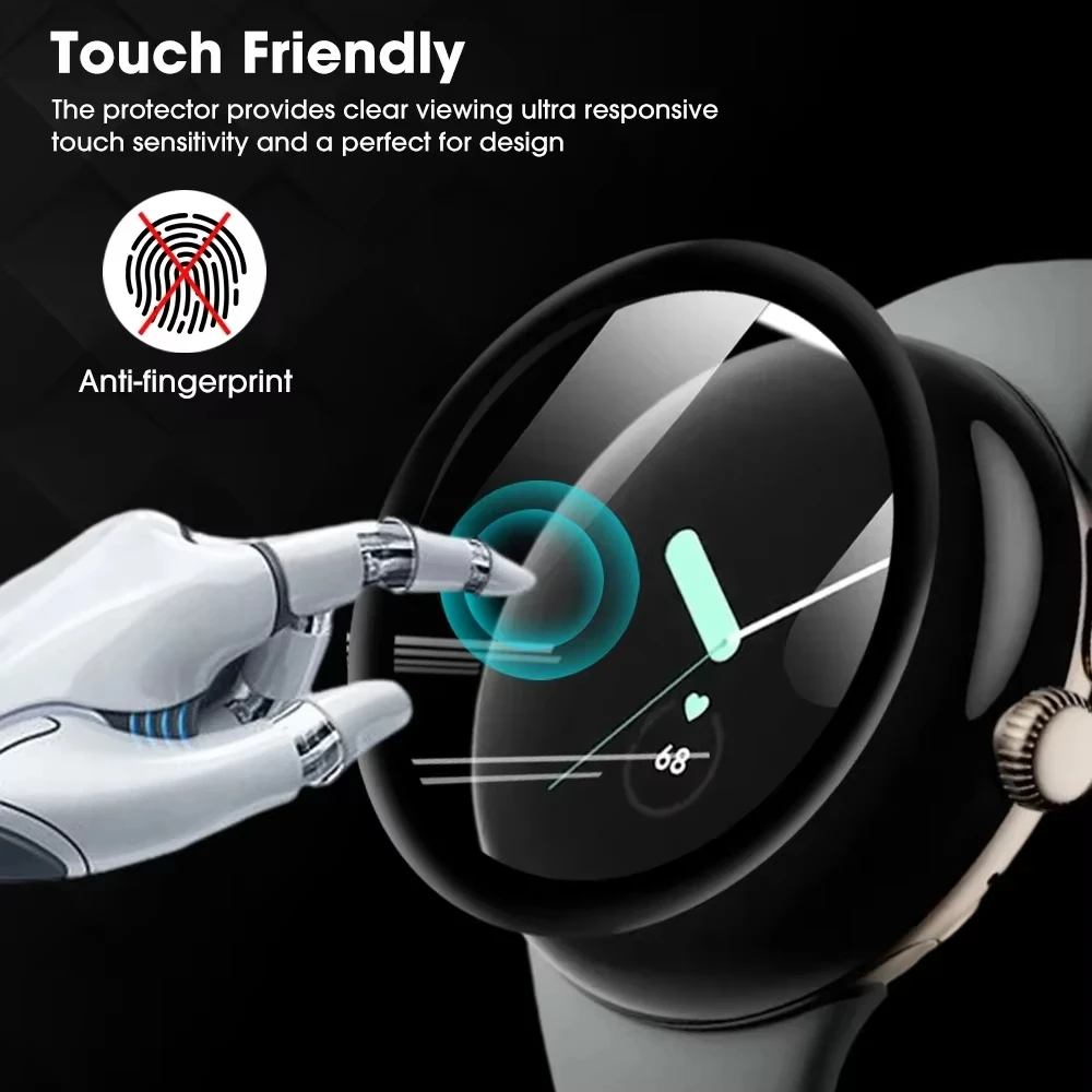 Soft Edge Clear Screen Protector For Google Pixel Watch 2 3D Curved Full Cover Anti-scratch Film For Google Pixel Smart watch 2