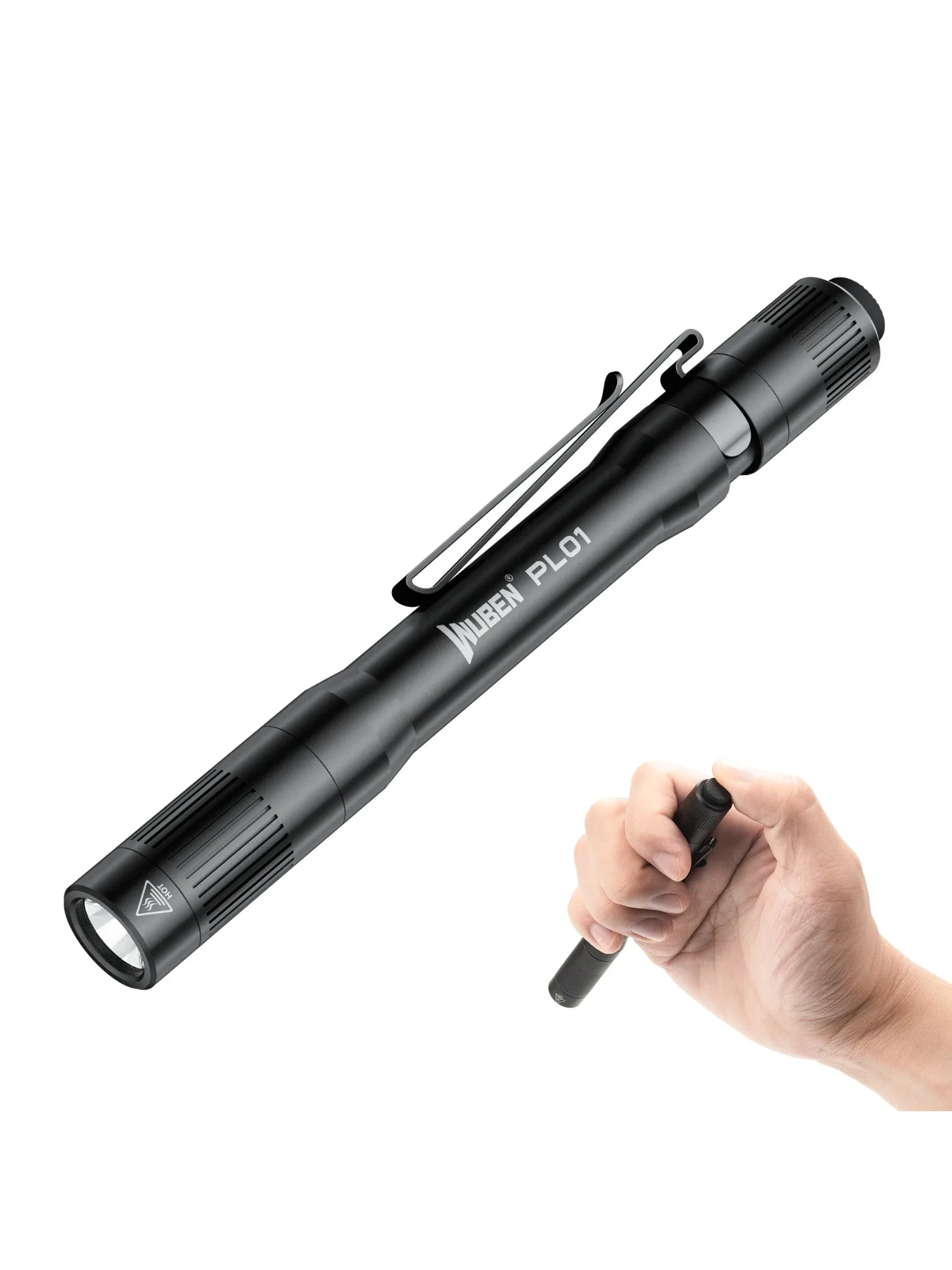 WUBEN PL01 stylo lumineux, lampe de poche EDC 650 Lumens Rechargeable, étanche IP68, Compatible 2 piles AAA pour la maison, l'extérieur