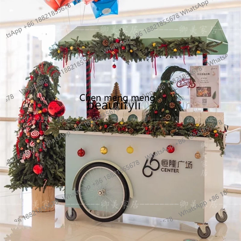 cc182Nordic wrought iron float creative shopping mall booth mobile promotion stand selling activity cart