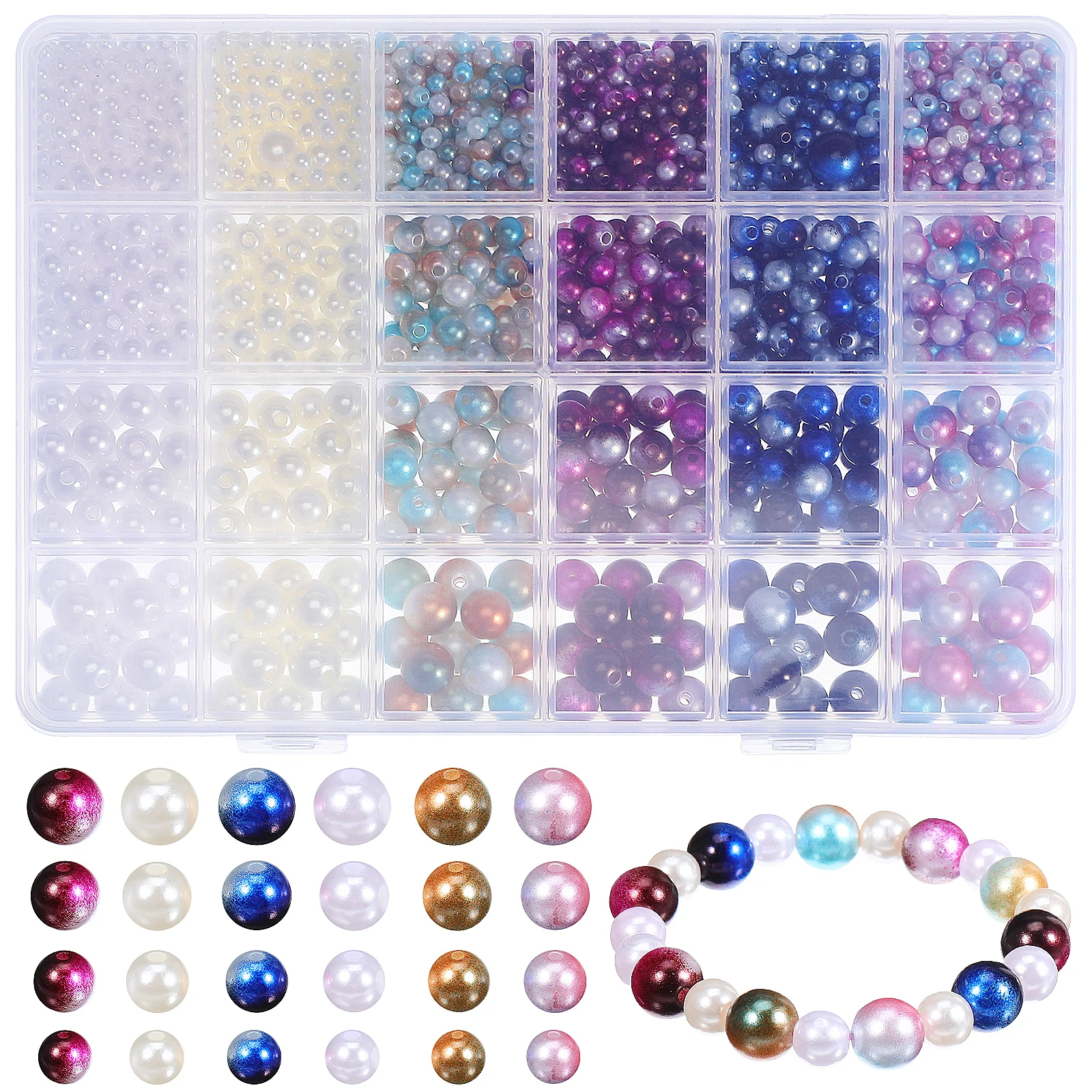 

Pearl Beads 4mm 10mm Faux Pearls Crafts Vase Filler Bracelet Jewelry Making Beads Artificial Loose Spacer