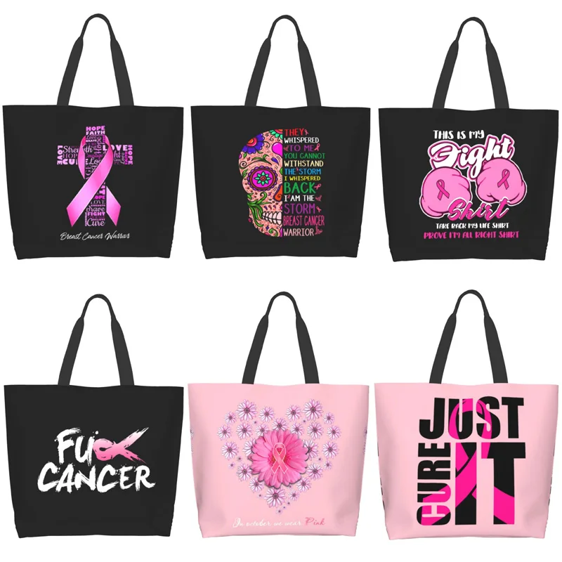 Breast Cancer Survivor Gifts for Women Tote Beach Bag Shopping Bag for Women Nurse Home Breast Cancer Awareness Party Supplies