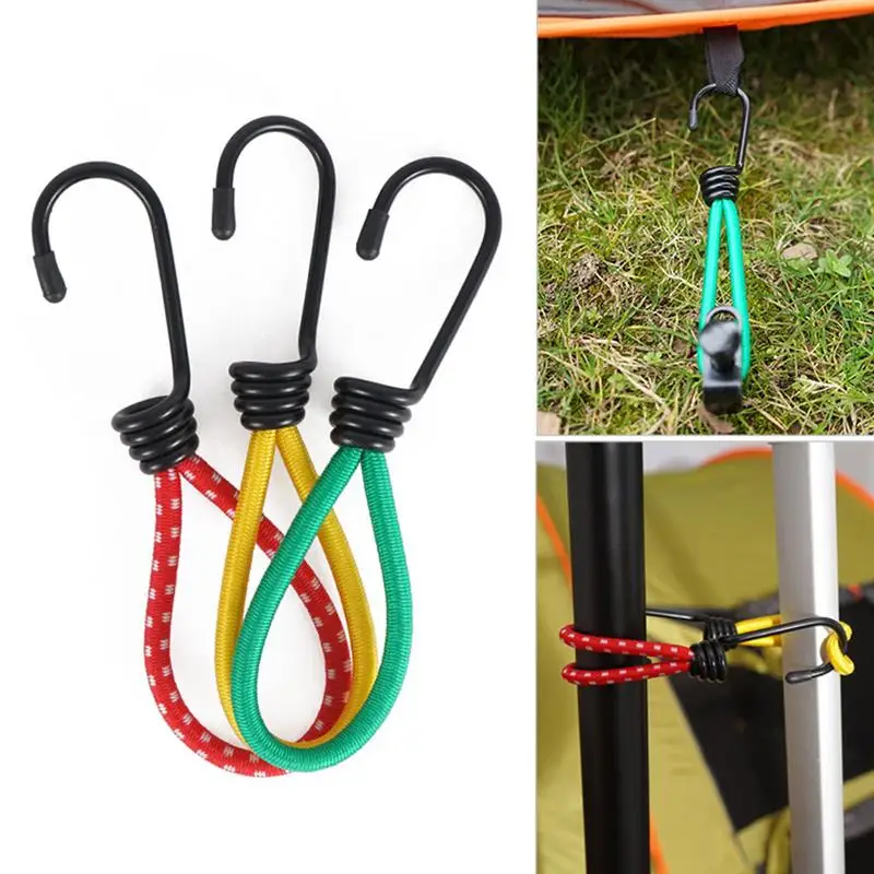 Bungee Cords With Hooks Universal Bundling Belts Fastening Luggage Rope With Hook Cord Straps For Bike Motorcycle Cargo Camping