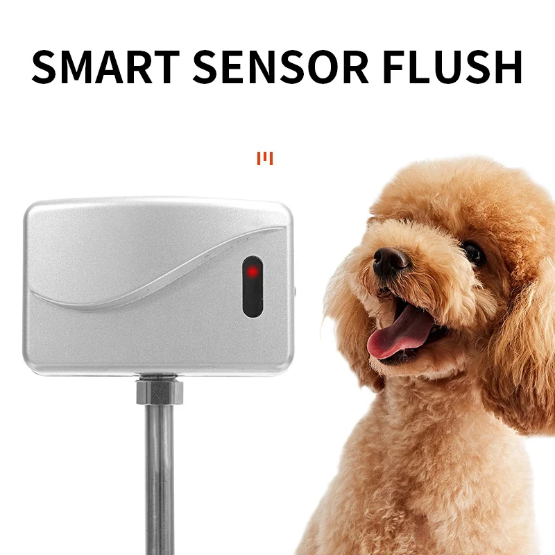 304 Stainless Steel Automatic Flushing Dog Toilet Indoor Straight-through Sewer Pet Bedpan Urinal Medium And Large Dogs