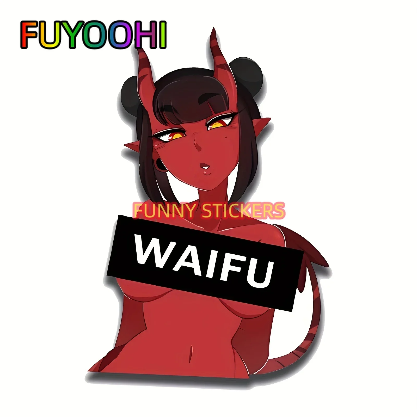 FUYOOHI Demon Sister,Waterproof Vinyl Sticker, Suitable for All Vehicles, Motorcycles, Helmets, Notebook Stickers