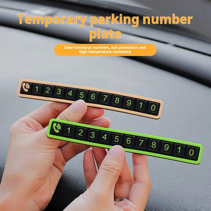 Car Temporary Parking Card Phone Number Card Plate Telephone Number Stop Luminous Parking Aid Garage Car Accessoires Interior