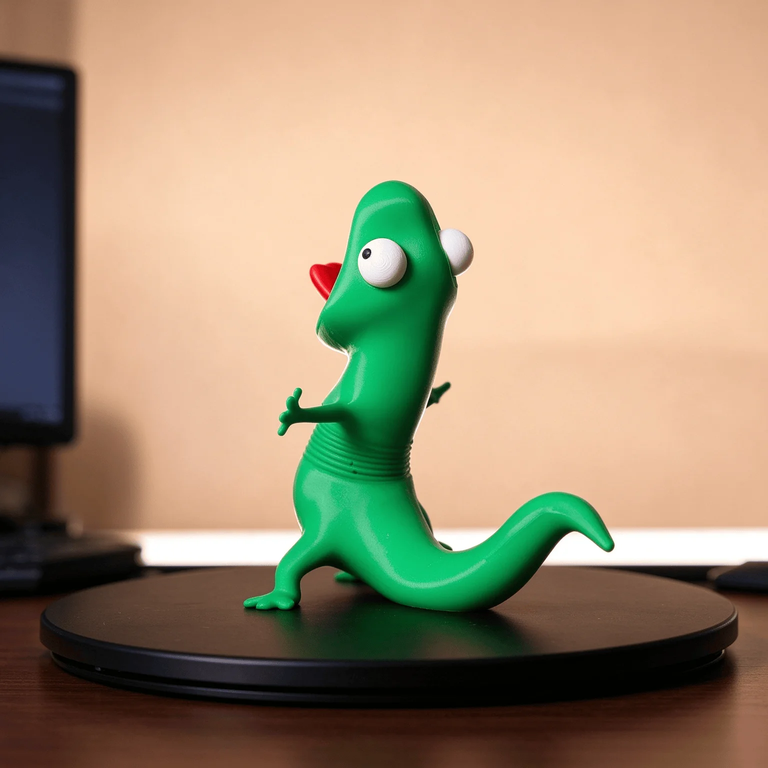 Bendable Spring Lizard Figurine, Posable Green Lizard Desk Decor Toy
