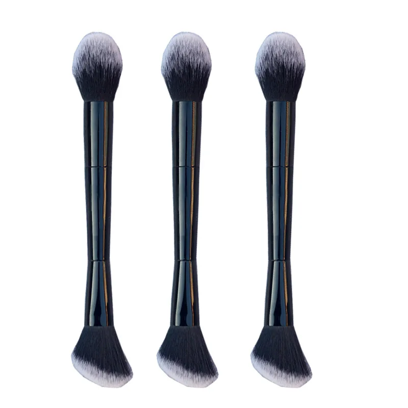 Pinceaux de maquillage à double extrémité, brosse de réparation du visage, brosse de contour pour crème liquide, poudre, outils cosmétiques de beauté du visage