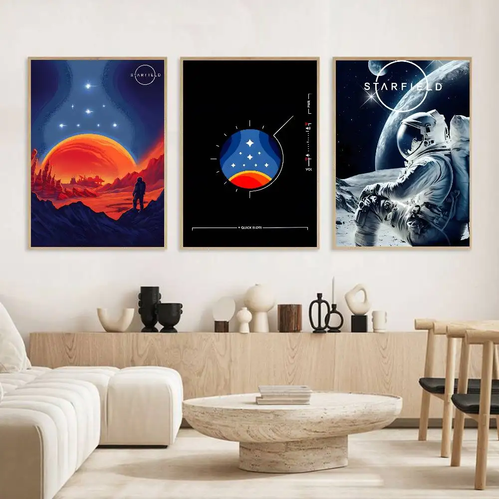 ملصق لعبة S-Starfield عالي الدقة على الحائط اللاصق المقاوم للماء وغرفة المعيشة المنزلية وغرفة النوم والديكور الجمالي