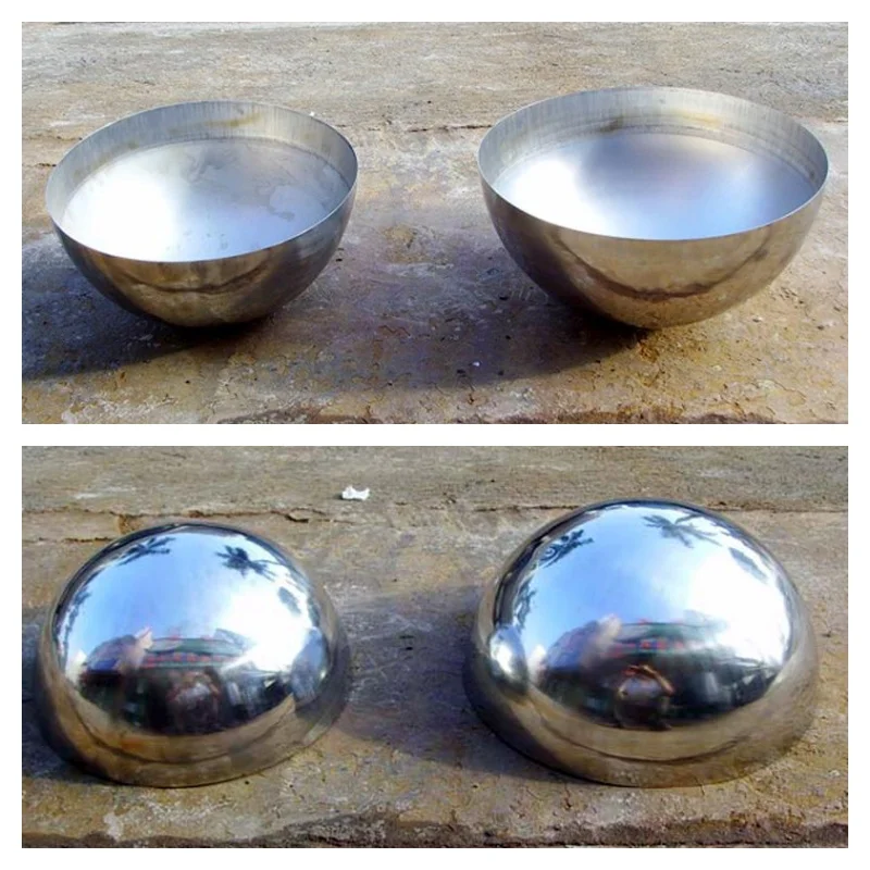 

Metal hemisphe Diameter 1.9cm-60cm 201# 0.5mm Stainless steel hemisphere mirror hollow decorated hemispherical steel pipe head