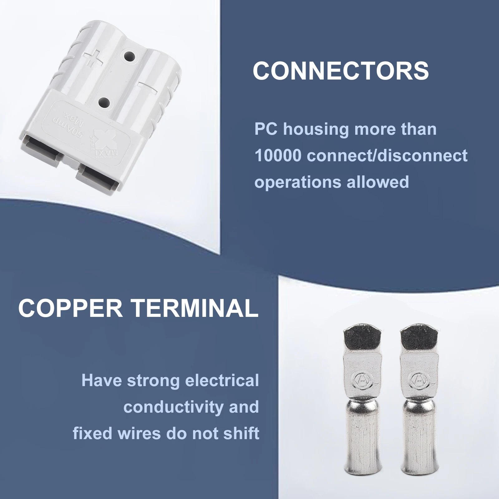 2pcs Battery Cable Connectors with Flush Mounting Bracket Easy Installation Suitable for Car For Boat and More