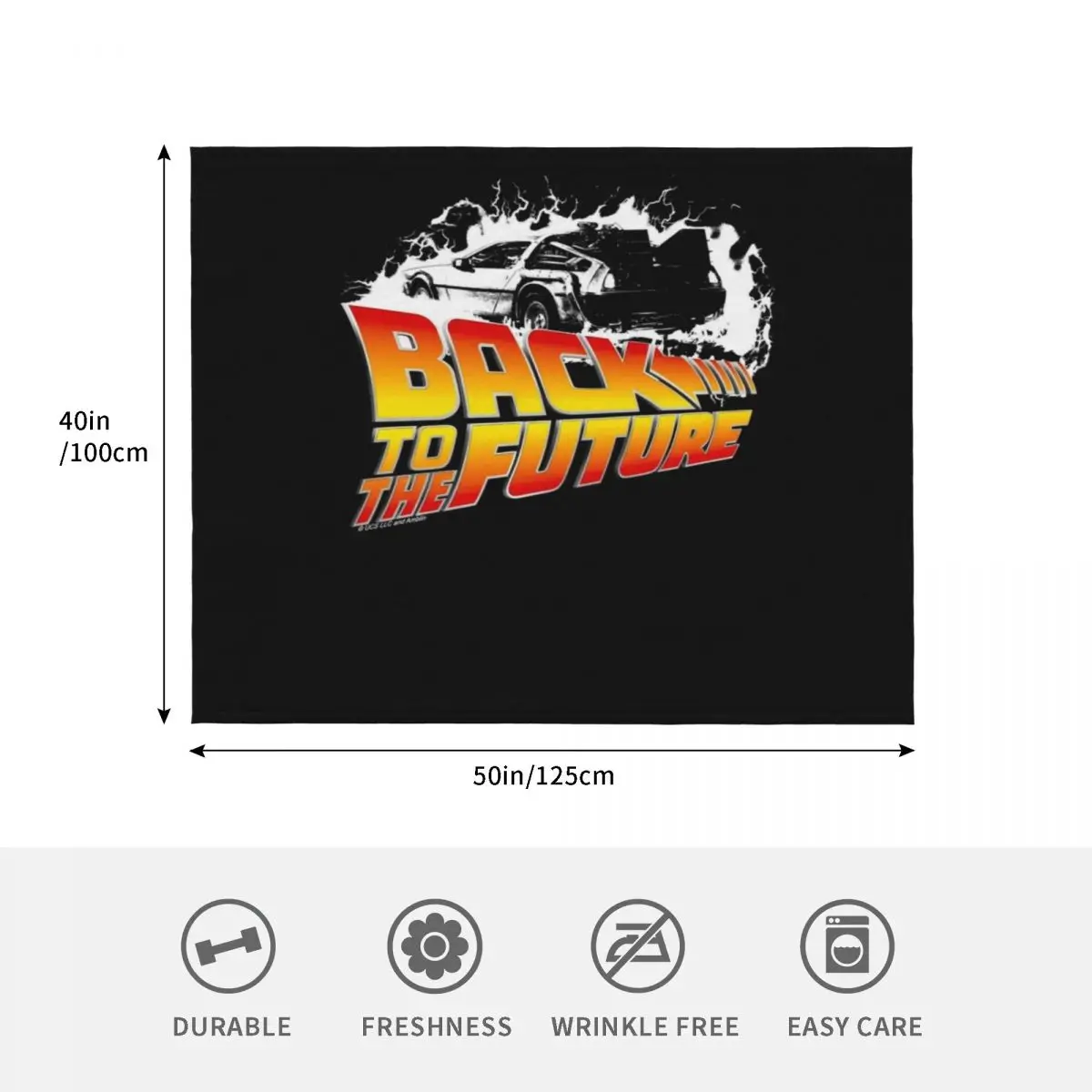 العودة إلى المستقبل - ديلوريان الأبيض الاستنسل مروحة الفن رمي بطانية البطانيات ورمي أنيمي لطيف كيس النوم البطانيات