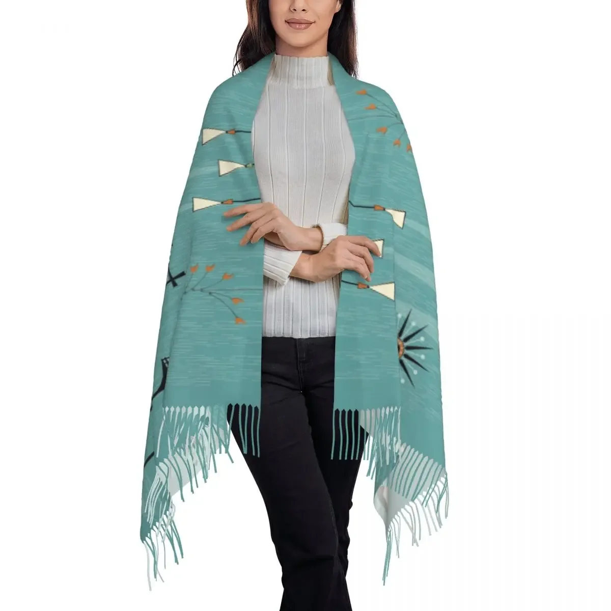 Benutzerdefinierter Druck Lustiger Schal Männer Frauen Winter Warme Schals Mid Century Unfug Rote Handed Schal Wrap