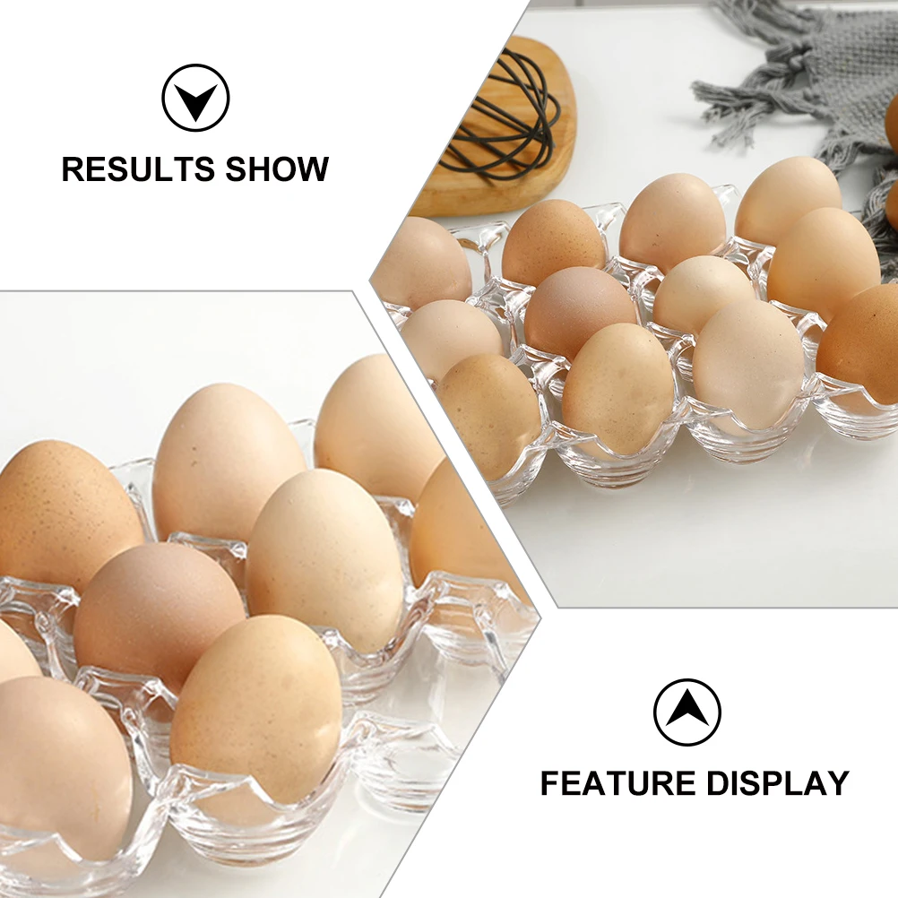 

1pc Acrylic Egg Storage Box 12 Grid Transparent Organizer For Refrigerator Freezer Kitchen Cabinet Pantry Container Tray