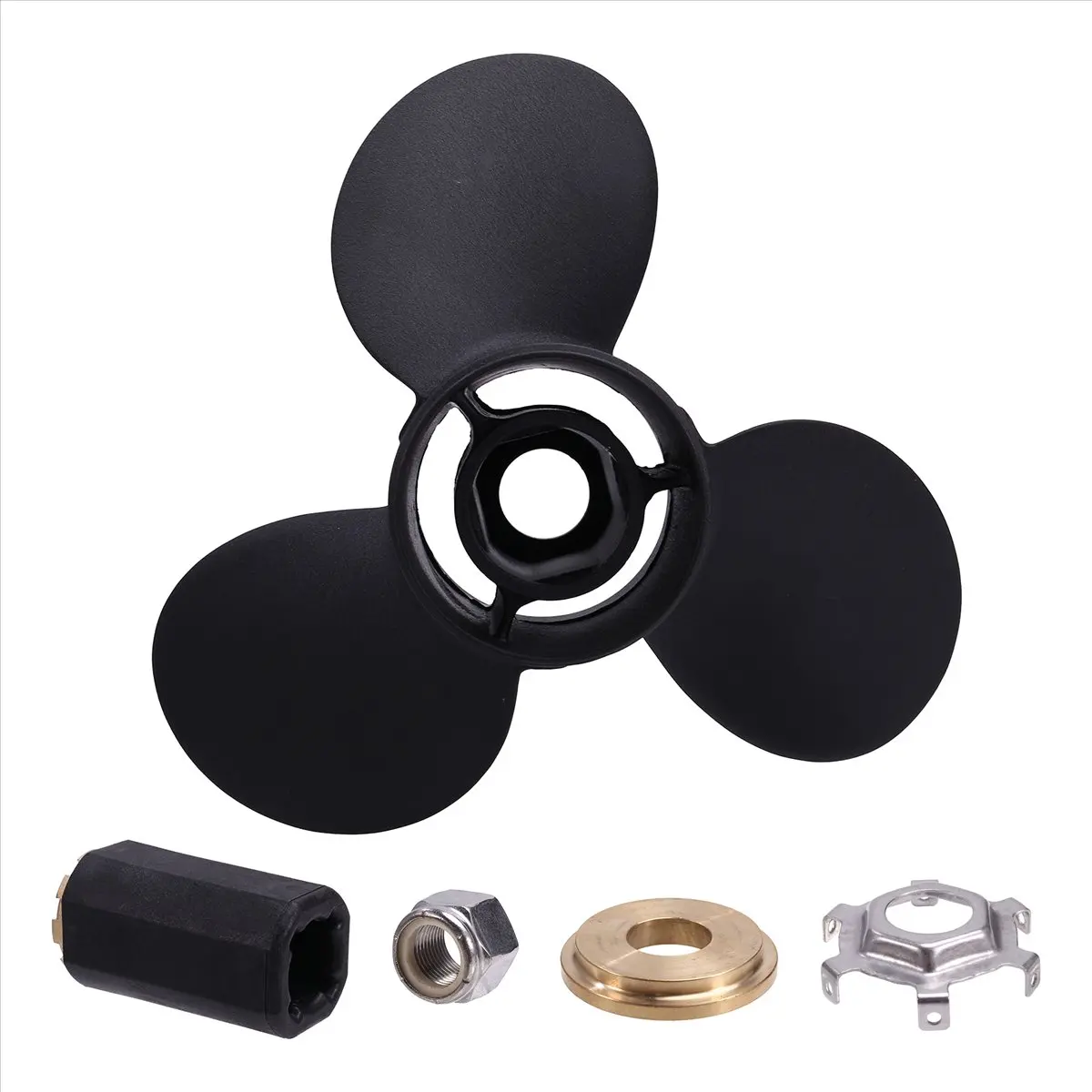 #37V Outboard Propeller,14 1/2 X 19 48-832830A45 Boat Propeller 15 Spline (Black)