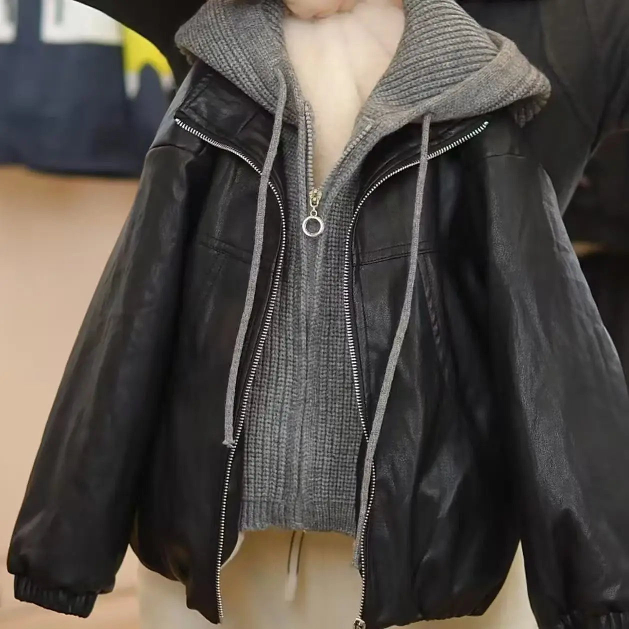 

Плюшевая утепленная куртка из искусственной кожи для мальчиков, осенне-зимняя новинка, детская теплая кожаная куртка с капюшоном, 110-170 см