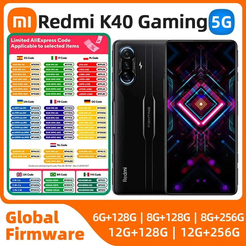 xiaomi redmi k40 Game Enhanced Edition Android 5G Unlocked 6.67 inch 256GB ROM All Colours in Good Condition Original used phone