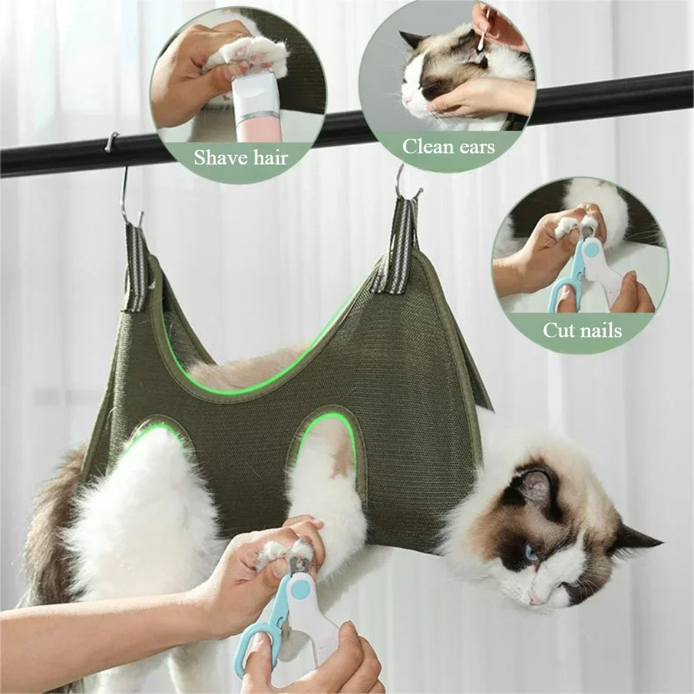 Pet Grooming Hammock Bath Bag for Dog Cat Nail Trimming Anti Scratch Restraint Hanging Beauty Fixed Wash Tool