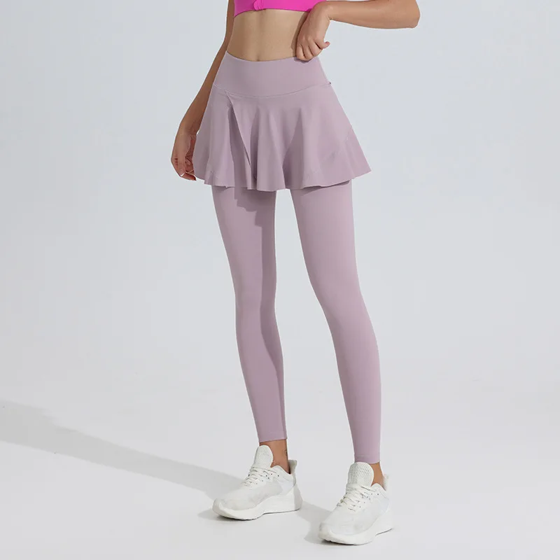 

Professional yoga pants fake two-piece fitness pants women's training high-elasticity sports culottes marathon running leggings