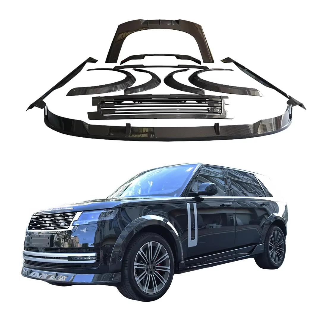 Classic Car Restomod Body KitsReal Carbon Fiber Body Kit For Range Rover Vogue 2023+ Upgrade Wide Body Wheel Arch Front Lip Gril