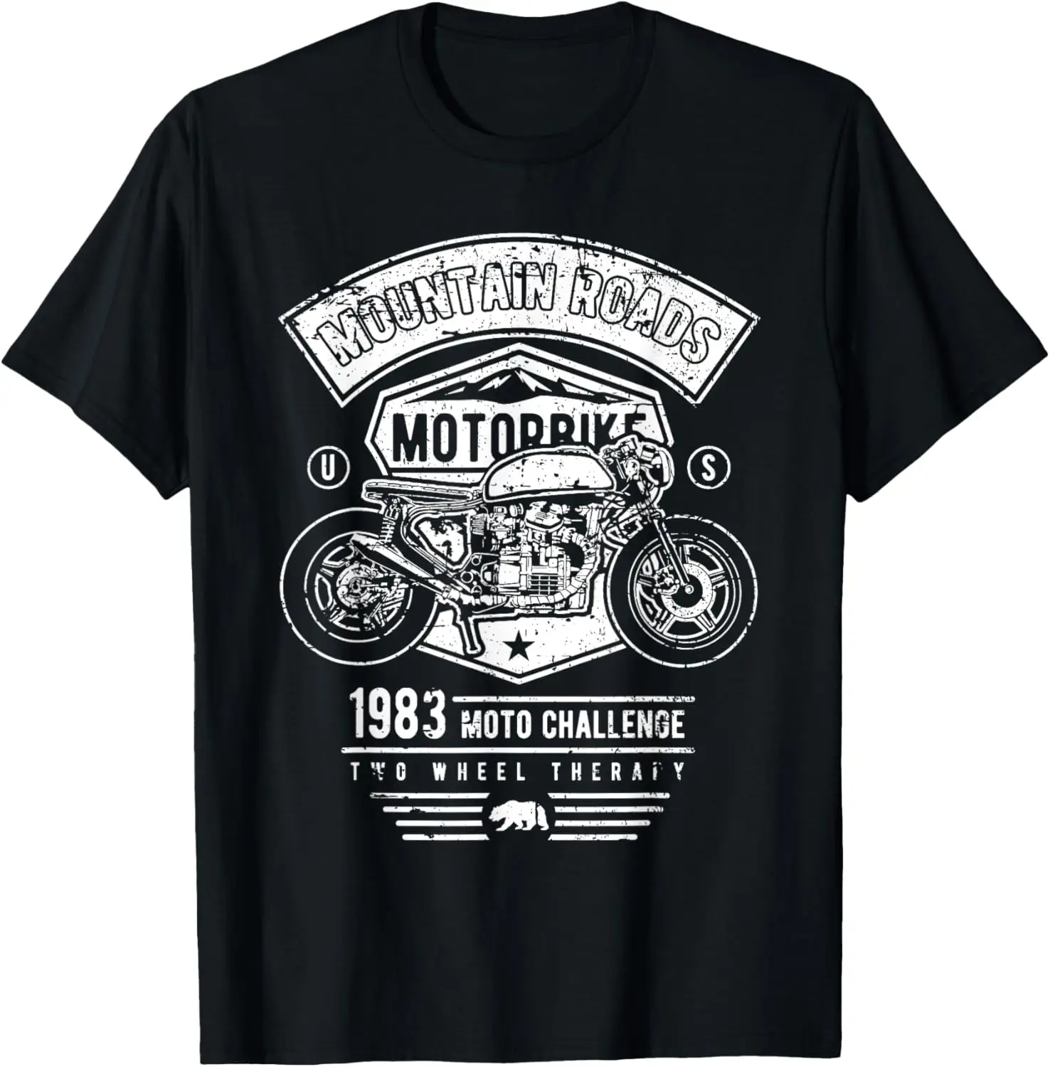 

Футболка Mountain Roads Motorcycle Challenge в стиле ретро с потертым дизайном, мотоциклетная футболка